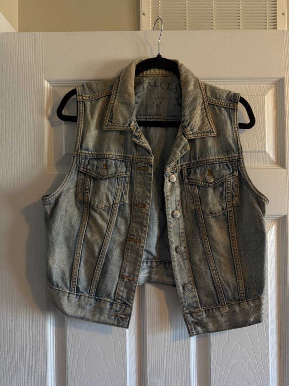 Aritzia Talula Vintage Light Wash Denim Vest – L